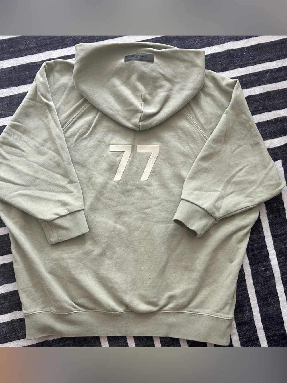 Women’s Fear of God FOG Essentials Sage Green Oversized Hoodie Sweatshirt '77' M